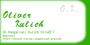 oliver kulich business card